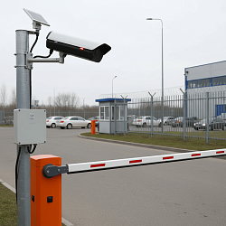 Установка СКУД со шлагбаумом